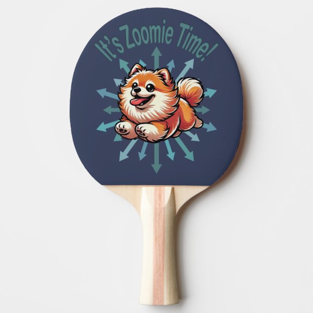 Det är Zoomie Time Pommanian Pingisracket (Framsidan)