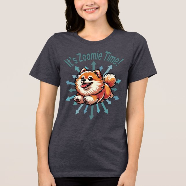 Det är Zoomie Time Pommanian T Shirt (Framsida)