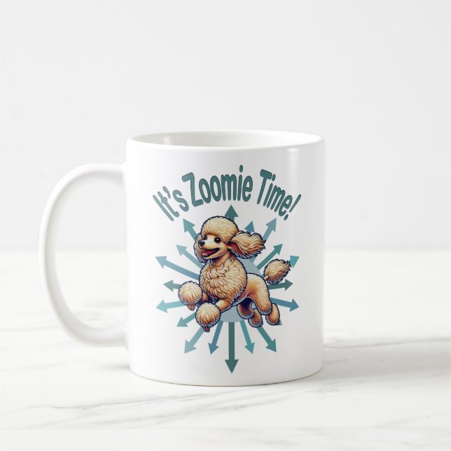 Det är Zoomie Time Pudel Kaffemugg (Vänster)