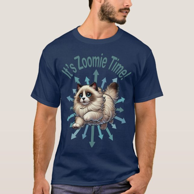 Det är Zoomie Time Ragdoll Cat T Shirt (Framsida)