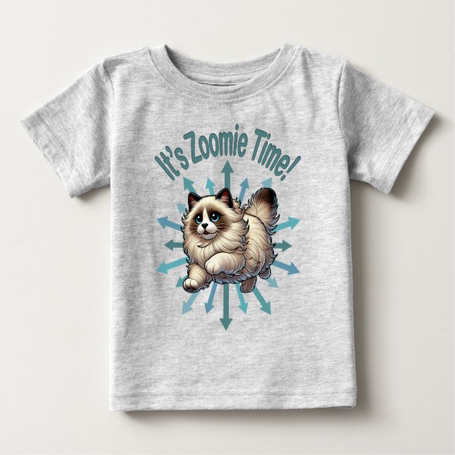 Det är Zoomie Time Ragdoll Cat T Shirt (Framsida)