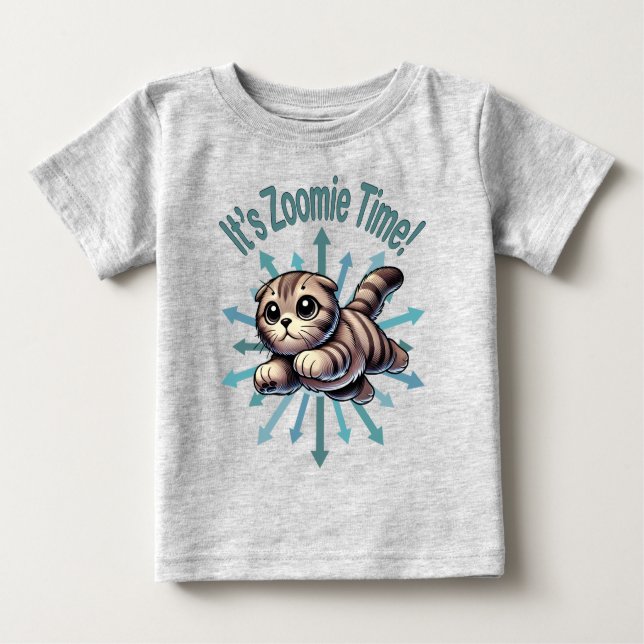 Det är Zoomie Time Scottish Fold Cat T Shirt (Framsida)