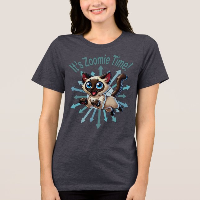 Det är Zoomie Time Siamese Cat T Shirt (Framsida)