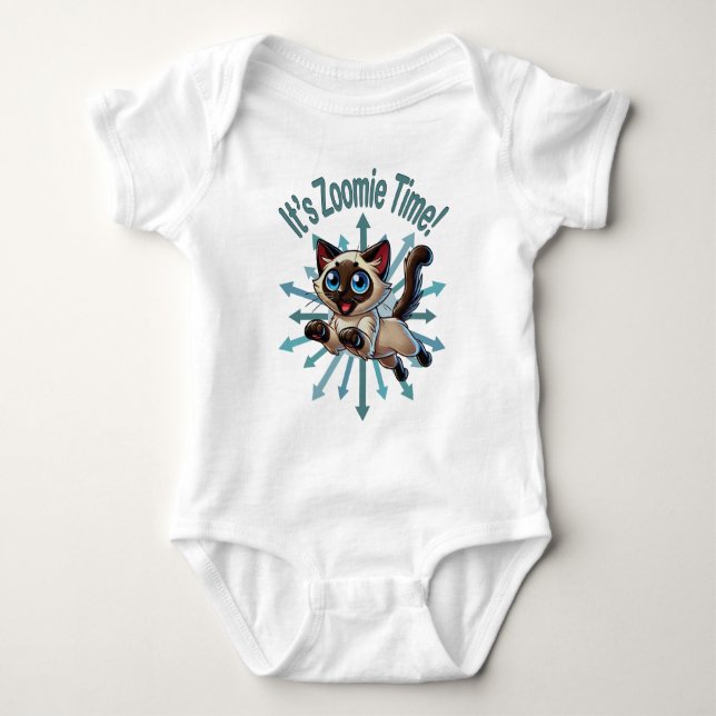 Det är Zoomie Time Siameser Katt T Shirt (Framsida)