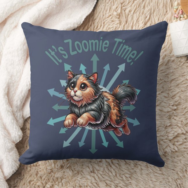 Det är Zoomie Time Sköldpaddsskal Katt Kudde (Filt)