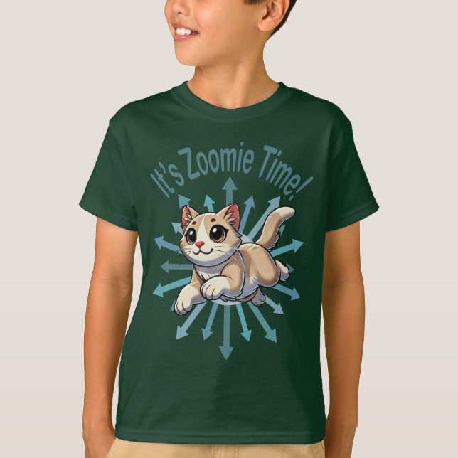 Det är Zoomie Time Tan Bicolor Katt T Shirt (Framsida)