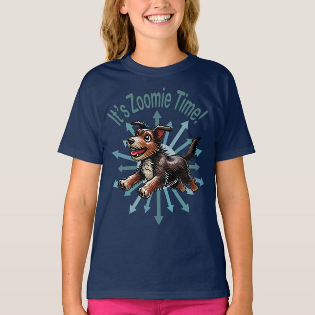 Det är Zoomie Time Terrier Mutt T Shirt (Framsida)