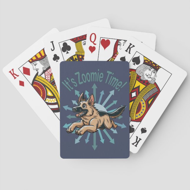 Det är Zoomie Time Tysk Schäferhund Casinokort (Baksidan)