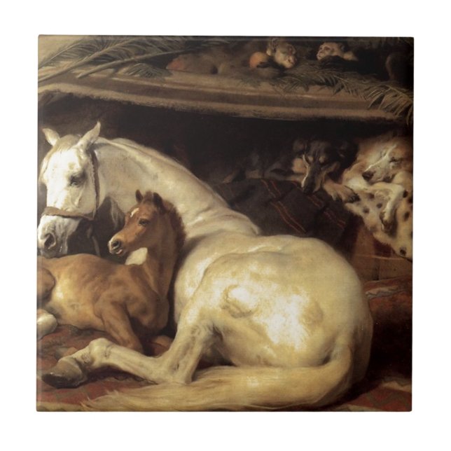 Det arabiska tält av Edwin Henry Landseer Kakelplatta (Framsidan)