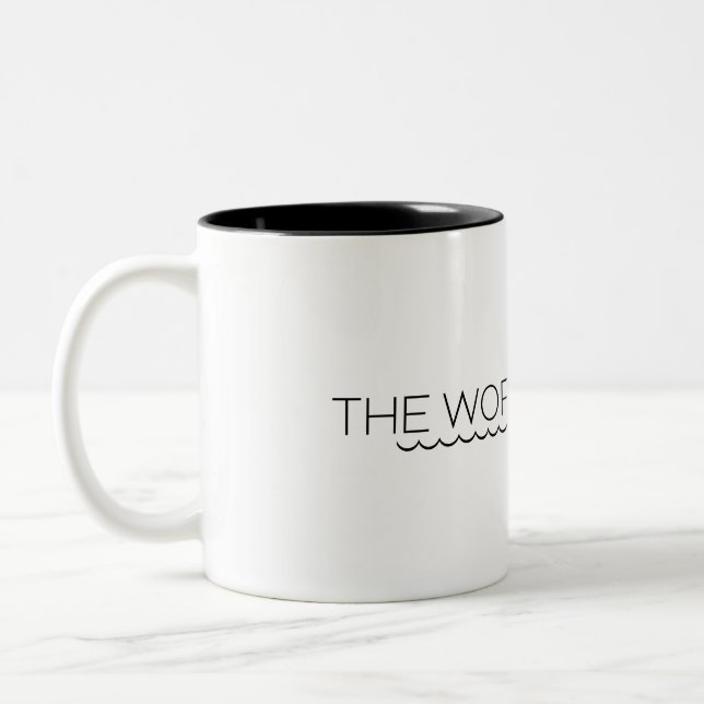 Det arbetet kan vänta Minimalistisk typografisk  Två-Tonad Mugg (Vänster)