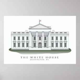 Det arkitektoniska trycket för Vita hus Poster