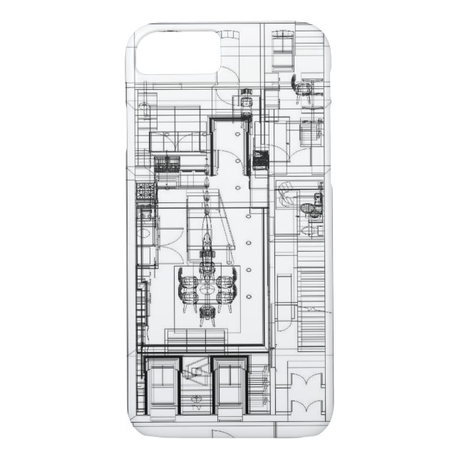 det arkitektoniska wireframegolv planerar Case-Mate iPhone skal (Baksida)