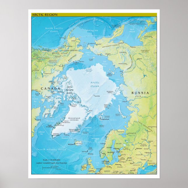 Det arktiska geopolitiska Karta Poster (Framsidan)