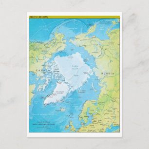 Det arktiska geopolitiska Karta Vykort