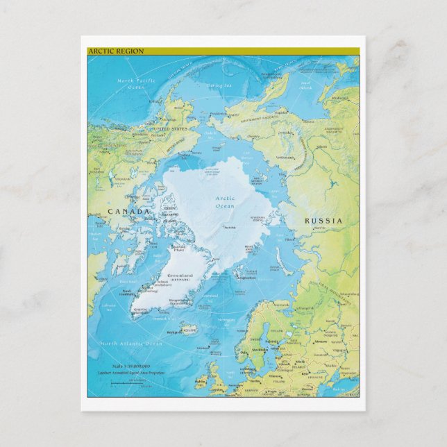 Det arktiska geopolitiska Karta Vykort (Framsida)