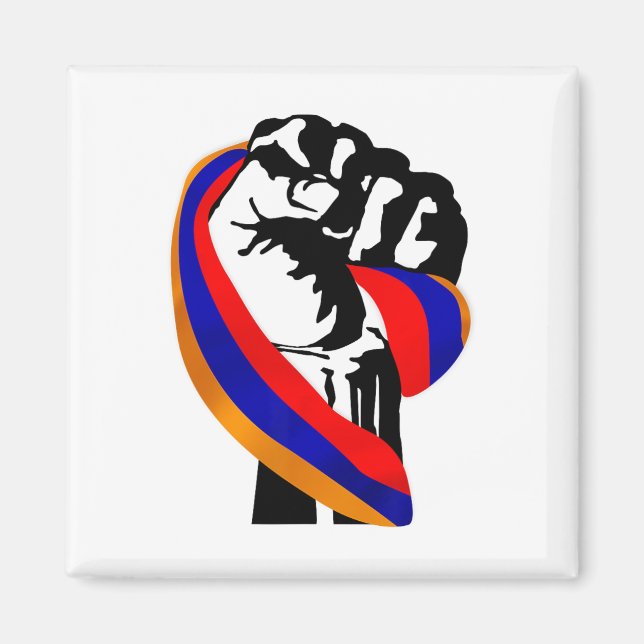 Det armeniska Pridet Flagga Fist Resistent - Manar Magnet (Framsidan)