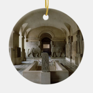 Det assyriska rummet på luftventilen i Paris Julgransprydnad Keramik