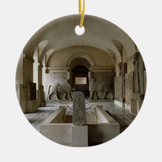 Det assyriska rummet på luftventilen i Paris Julgransprydnad Keramik (Framsidan)