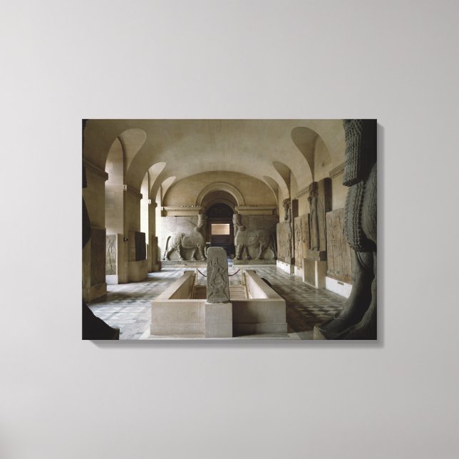 Det assyriska rummet vid Louvre i Paris (foto) Canvastryck (Framsida)