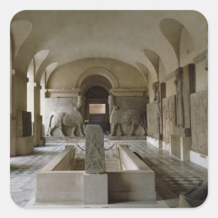 Det assyriska rummet vid Louvre i Paris (foto) Fyrkantigt Klistermärke
