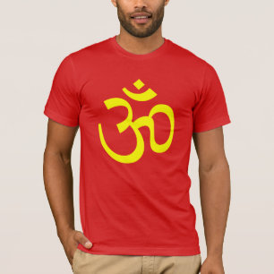 Det Aum symbolet Om undertecknar ljus gult för T Shirt