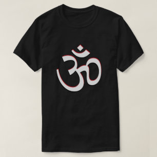 Det Aum symbolet Om undertecknar röd vitsvart fö T Shirt