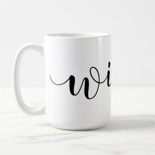 Det automatiskt linjeskiftet "handskrivna Wifey" Kaffemugg