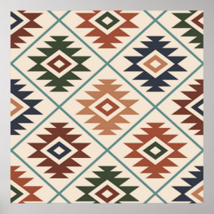 Det Aztec symbolet Stylized den stora Poster
