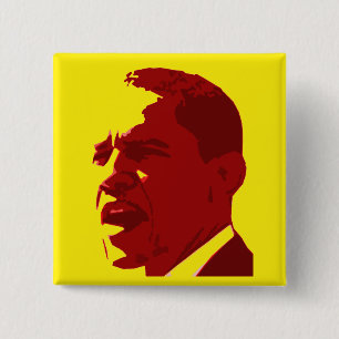 Det Barack Obama porträtt knäppas i rött på gu Knapp