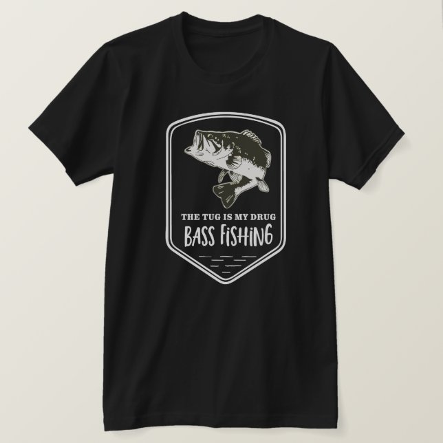 Det bas- fiskecitationstecknet bogserbåten är min t shirt (Design framsida)