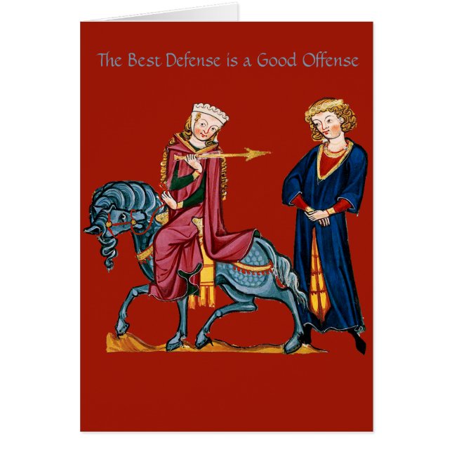 Det bäst försvar är en bra anstöt hälsningskort (Framsidan)