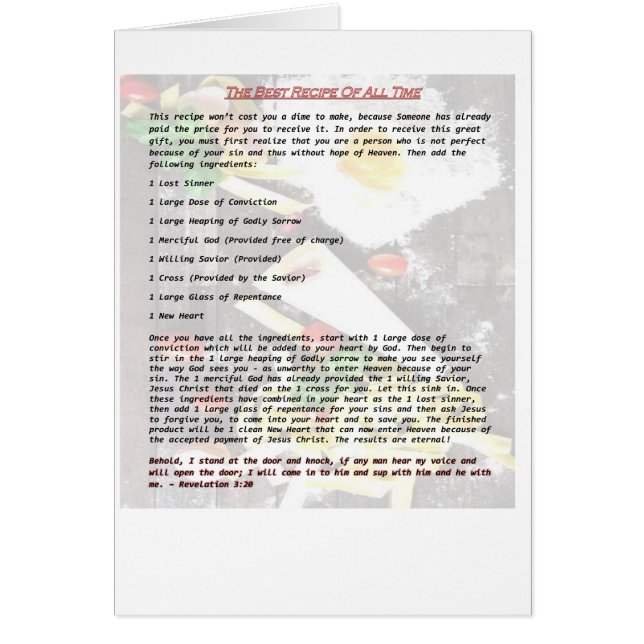 Det bäst recept allra Time - gospelområde Hälsningskort (Framsidan)