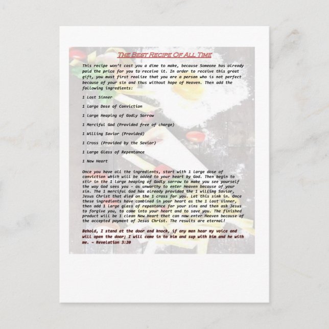 Det bäst recept allra Time - gospelområde Vykort (Framsida)