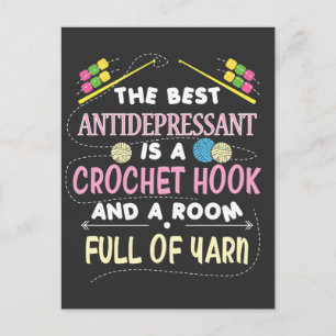 Det bästa antidepressiva medlet Funny Crochet Krok Vykort