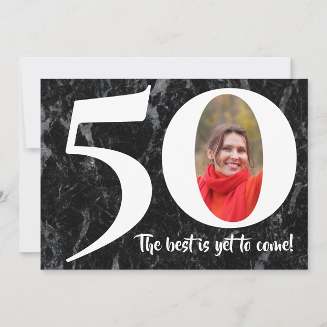 Det bästa är ännu för Kom Marble 50:e Födelsedagsf Inbjudningar (Framsida)