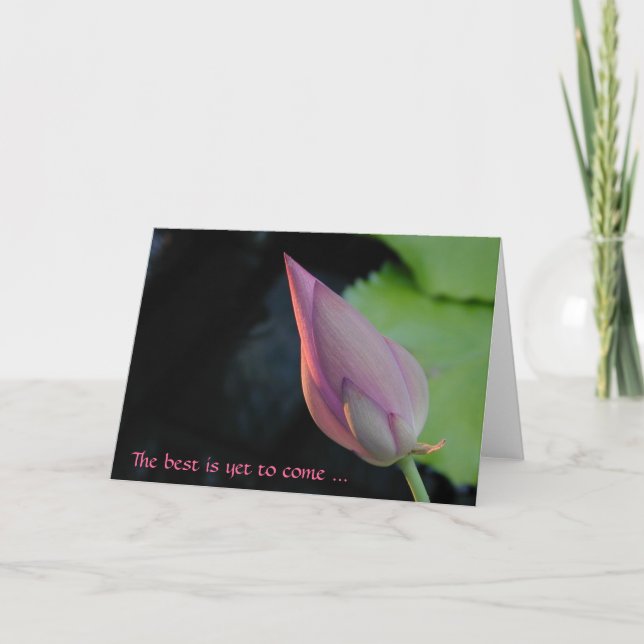 Det bästa är ännu för komen - lotus kort (Framsida)