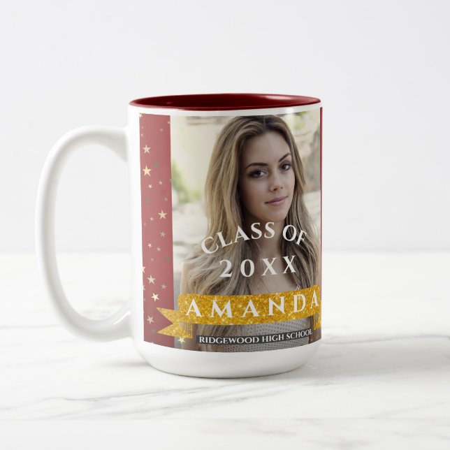 Det bästa är ännu Kom Red Guld Photo Studenten Två-Tonad Mugg (Vänster)