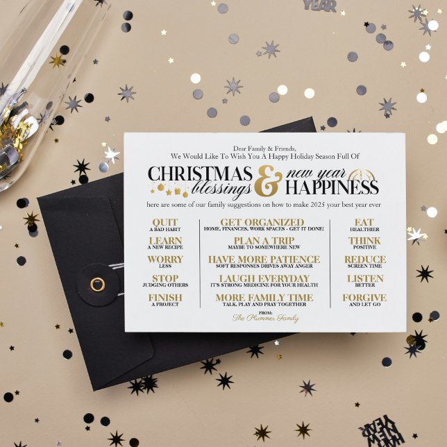 Det bästa året någonsin och nyårskortet för Helgda Inbjudningar (Give friends and family some friendly advice with this fun holiday card. Your sure to get smile)
