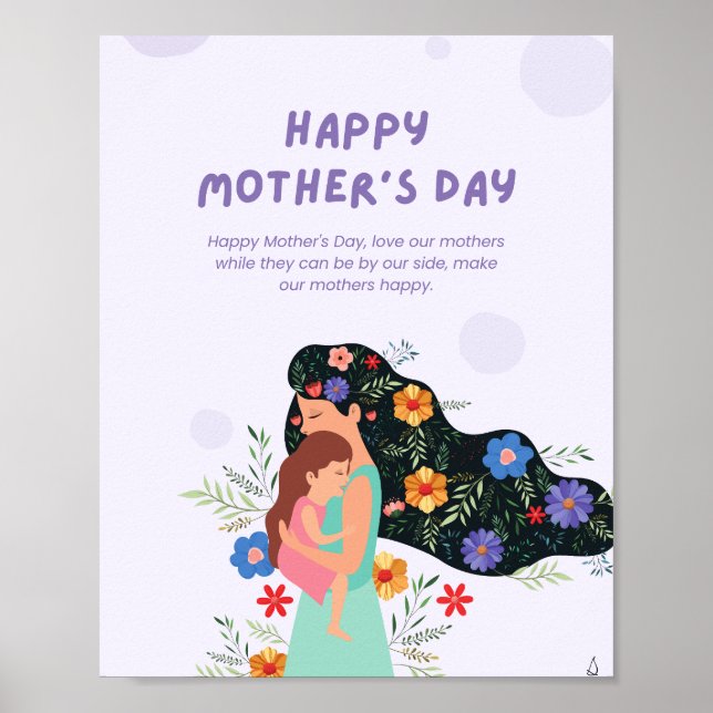 Det bästa blåa Mors dag Helgdag Poster (Framsidan)