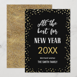 Det bästa för det nya året Guld Glitter är modernt Julkort