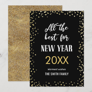 Det bästa för det nya året Guld Glitter är modernt Julkort