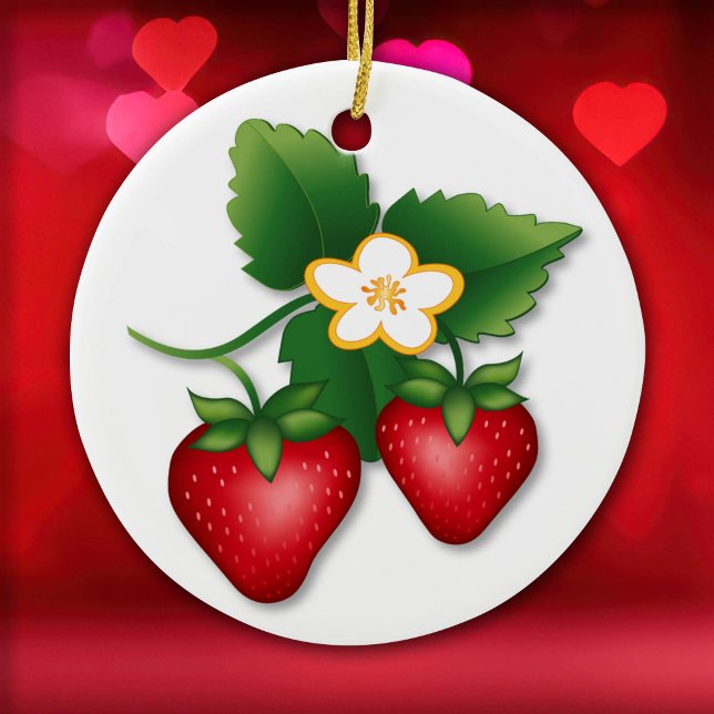 Det bästa jordgubbsbär julgransprydnad keramik (The Berry Best Strawberry Ceramic Ornament -front -
For your kitchen or special garden. )