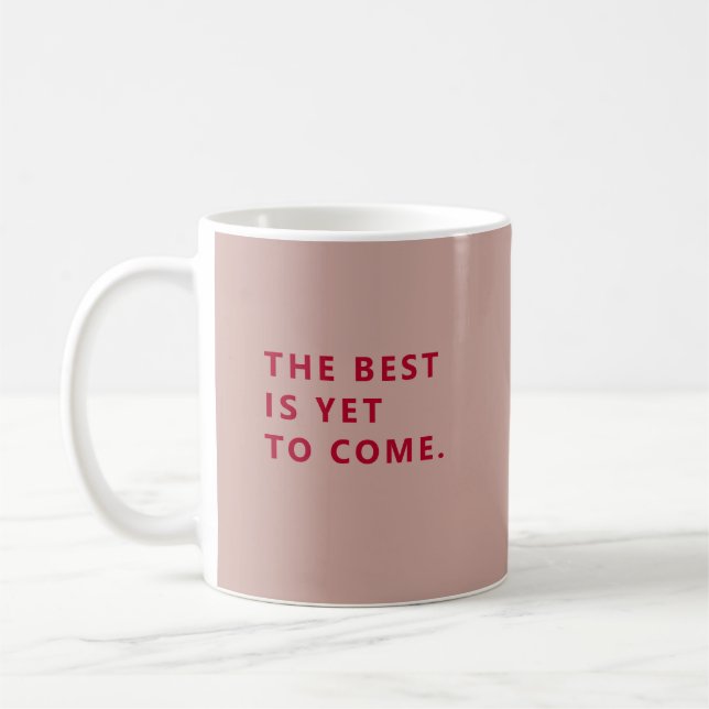 Det Bästa Kommer Ännu Gul Mug för Pensionär Kaffemugg (Vänster)