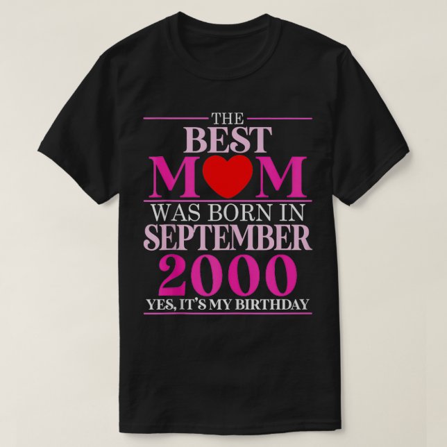 Det bästa Mamma föddes i september 2000 24 Mor T Shirt (Design framsida)