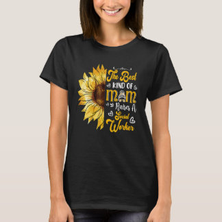 Det bästa Mamma höjer en Social-arbetares solrosa T Shirt
