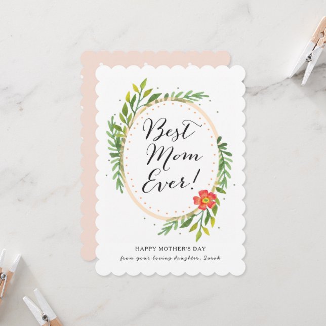 Det bästa Mamma-kortet någonsin Mors dag Kort (Fram/Back In Situ)