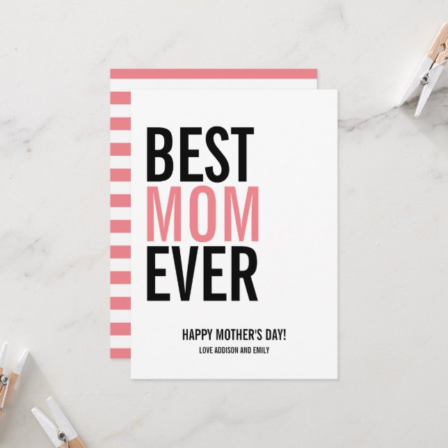 Det bästa Mamma-kortet någonsin Mors dag Kort (Fram/Back In Situ)