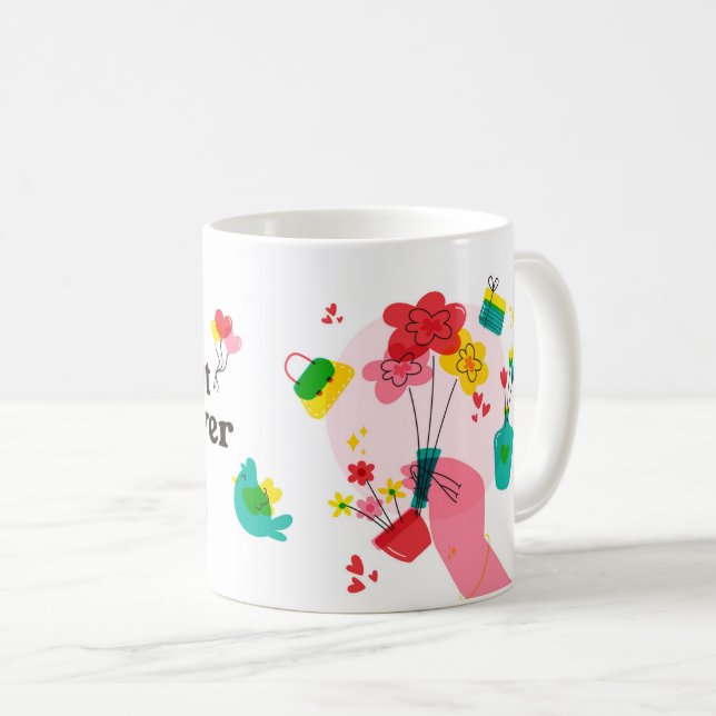 Det bästa Mamma någonsin - färgstarka Mors dag Mug Kaffemugg (Framsida höger)