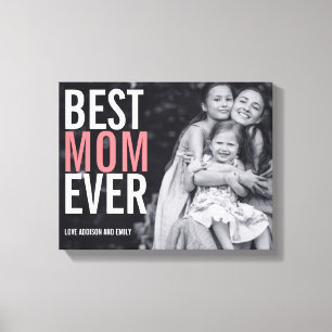 Det bästa Mamma någonsin Mors dag-retade Kanvastry Canvastryck