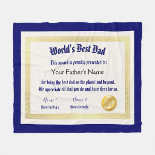 Det bästa Pappa-certifikatet i dagens värld Fleecefilt